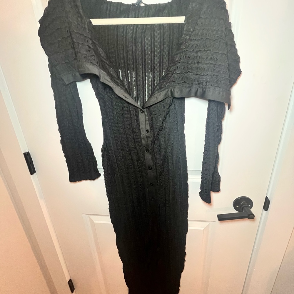 Elegant Black Button-Up Dress